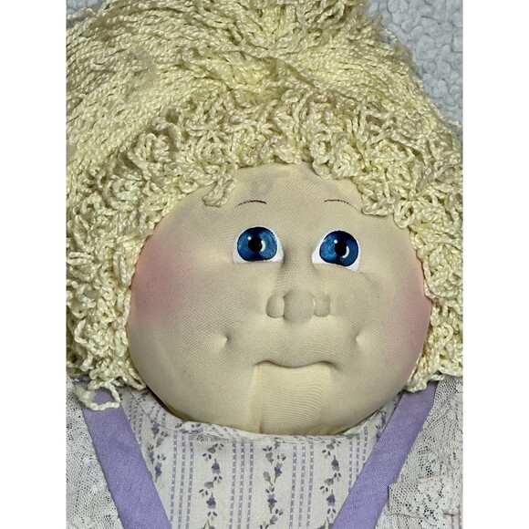 Soft Sculpture Cabbage Patch Kid Doll Blonde Curly Hair Pony Tail 1978 - Picture 4 of 14